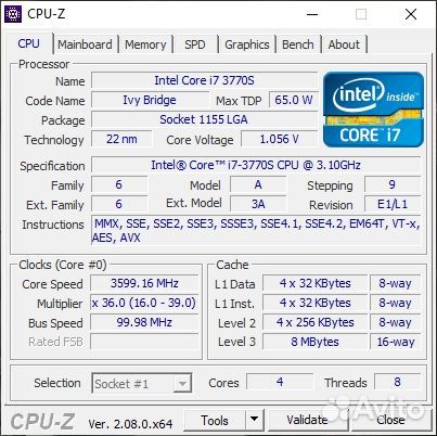 Процессор Intel i7-3770S