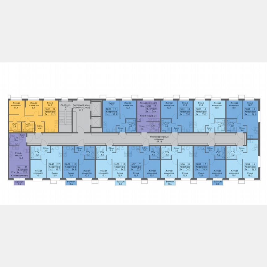 1-к. квартира, 34,3 м², 4/14 эт.