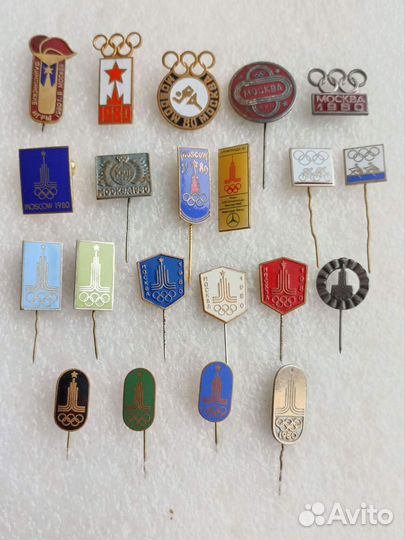 Значки олимпиада 80, мишки, спорт