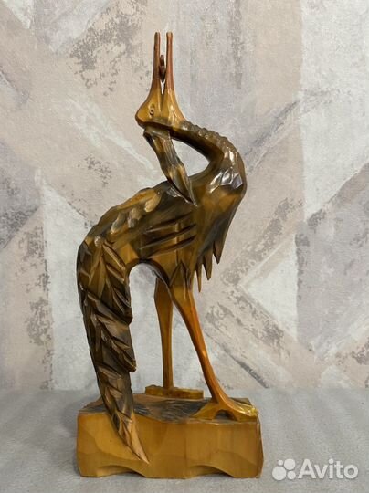 Статуэтка дерево «Цапля» СССР