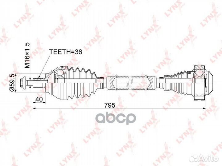 Привод в сборе R skoda Octavia(1Z/5E) 1.4-1.8 09