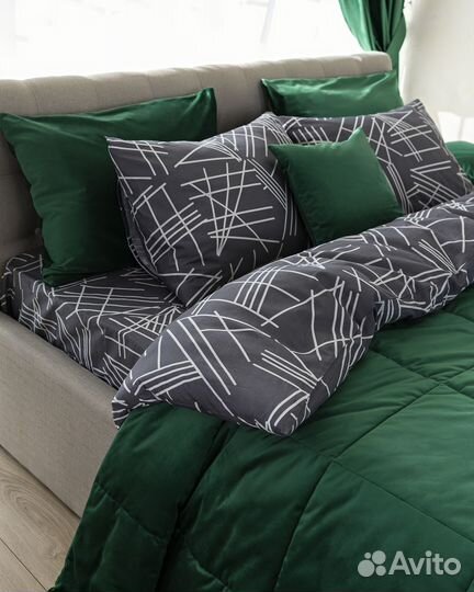 Покрывало беллиссимо изумруд новое плед