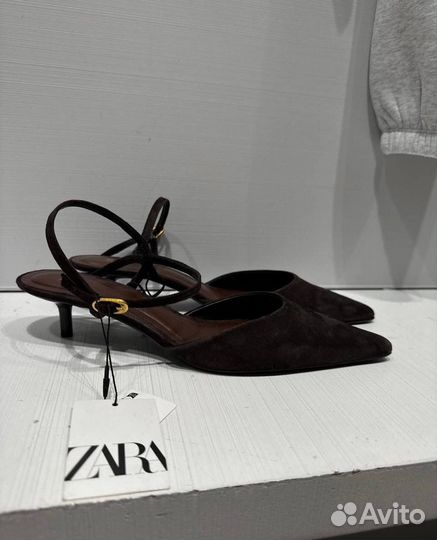 Туфли Zara замшевые коричневые под заказ