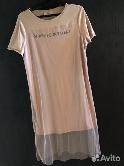 Платье- футболка двухслойное размер M