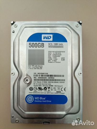 Жесткий диск WD Blue 500GB