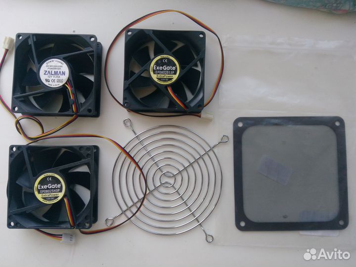 Вентиляторы 120 мм, сетка пылевая, виброгасы