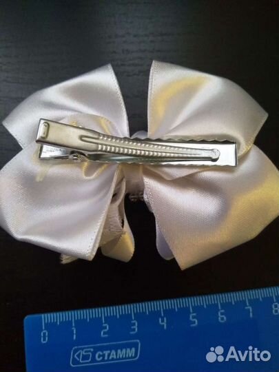 Заколка бантик для волос Белая