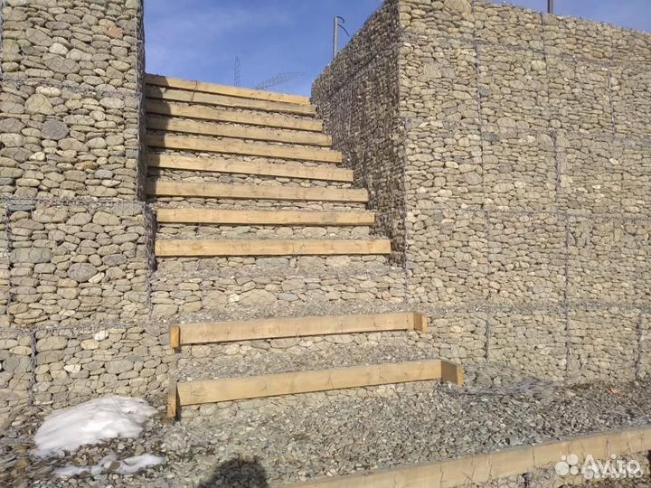 Габионы, Подпорные стенки, Берегоукрепление