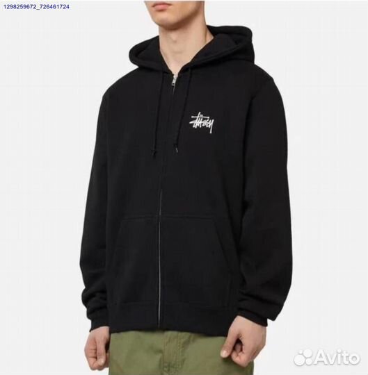 Зип худи Stussy чёрное (Арт.81924)