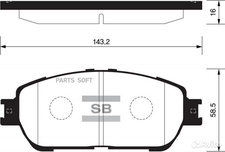 Sangsin brake SP1372 Колодки тормозные дисковые пе