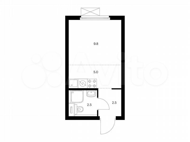 Квартира-студия, 19,8 м², 24/33 эт.