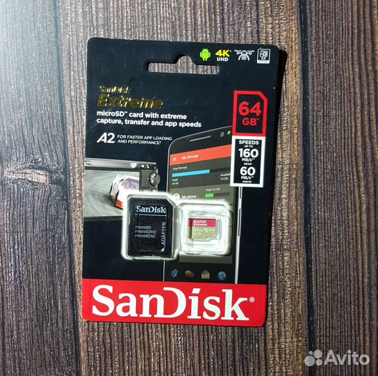 Карта памяти MicroSD 64Gb 4K