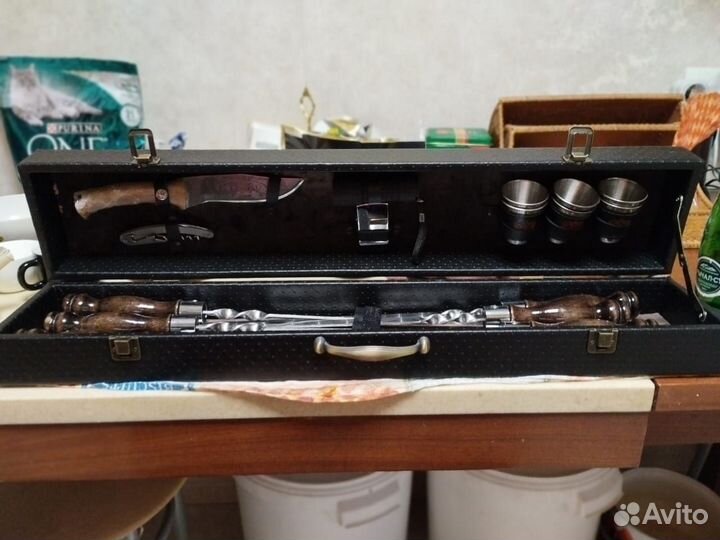 Шашлычный набор №4 в подарочном футляре-кейсе