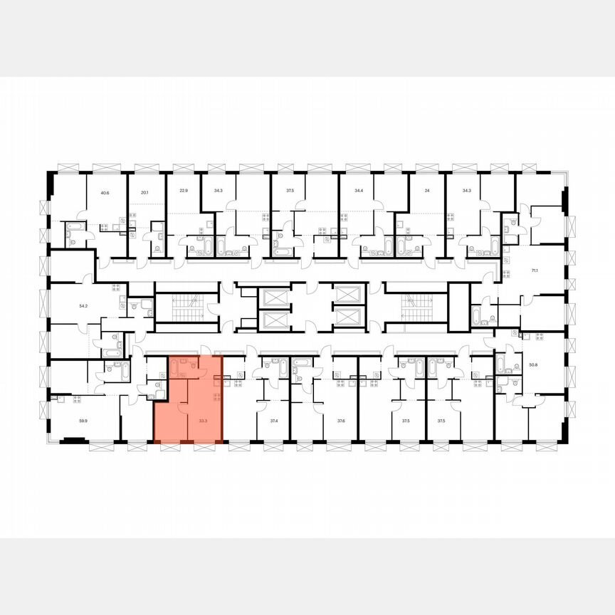 1-к. квартира, 33,3 м², 20/30 эт.