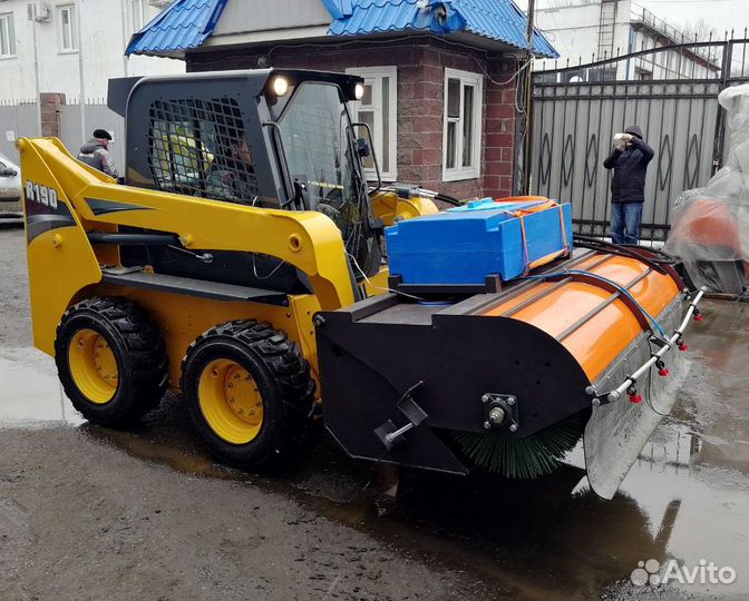 Щетка с задним бункером для мини-погрузчика