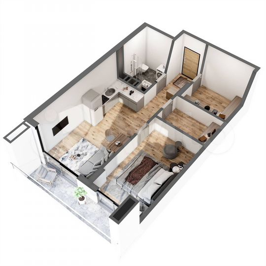 2-к. апартаменты, 64,9 м², 2/8 эт.