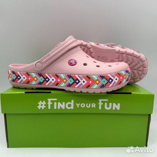 Crocs кроксы с розовым кантом