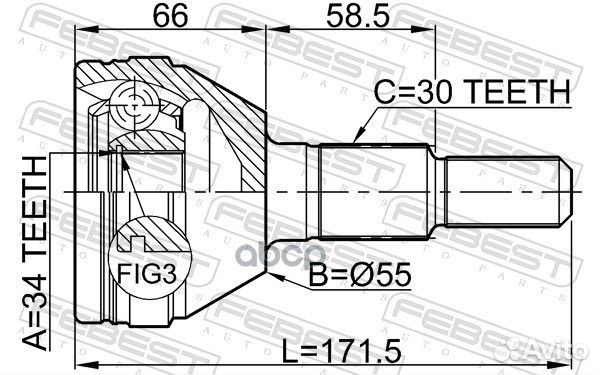 ШРУС chevrolet captiva 07/opel antara 06- 2.4-3.2