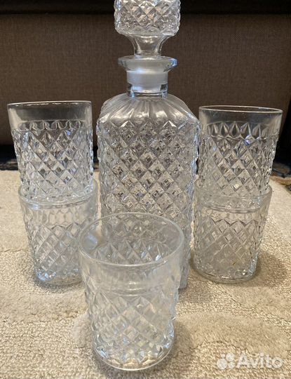 Графин + 5-ть стаканов, Чехословакия, 1985г