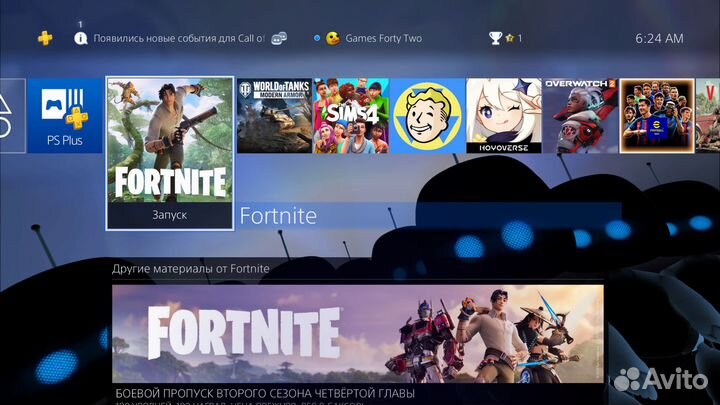 PS4 Pro 1Tb 7208 + Fortnite. PSN и онлайн работают