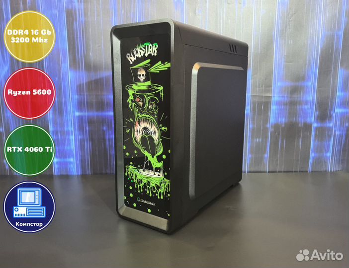 Мощный пк AMD5600-RTX4060Ti-16DDR4-JPY80153427-A520
