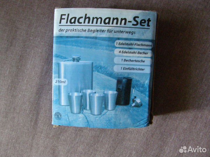 Новый набор Фляга с рюмками 
