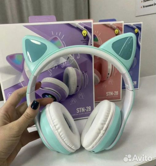 Беспроводные блютуз наушники с ушками