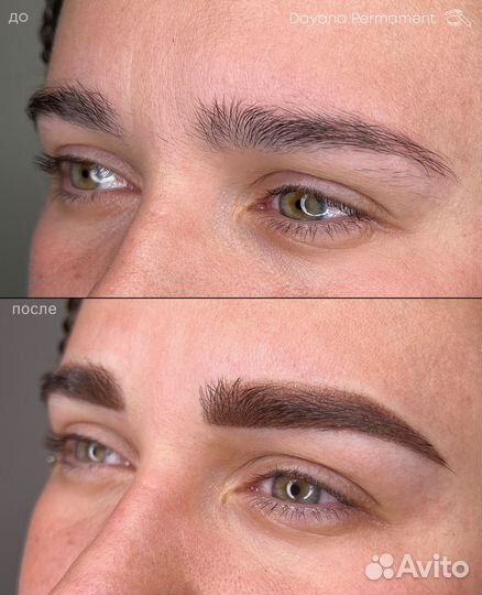 Татуаж бровей в теневой технике