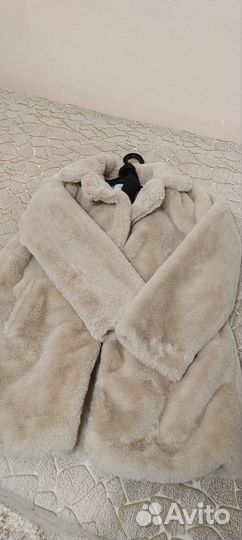 Искусственная шуба серая