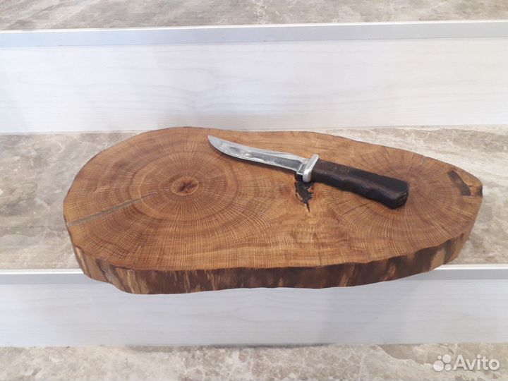 Торцевая разделочная доска из массива дуба (d47см)