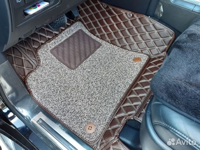 5D Ковры экокожа Toyota LC200 / LX570 - Коричневые