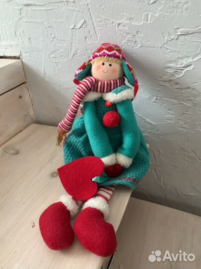 Кукла тильда новогодня и Дед Мороз