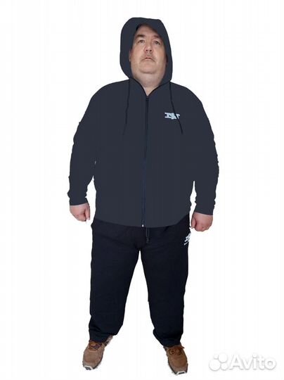 Костюм спортивный мужской большого размера капюшон