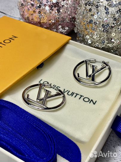 Серьги louis vuitton кольца