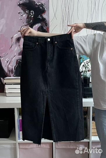 Джинсовая юбка mango