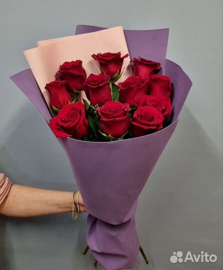 Букет из 11 роз в фоамиране