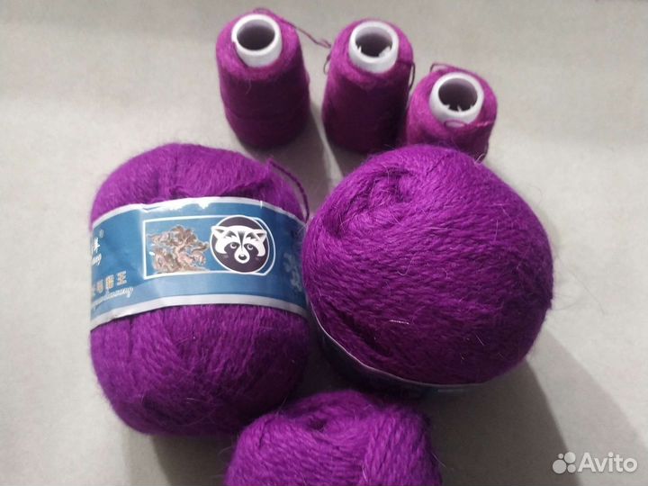Пряжа, пух норки 3шт