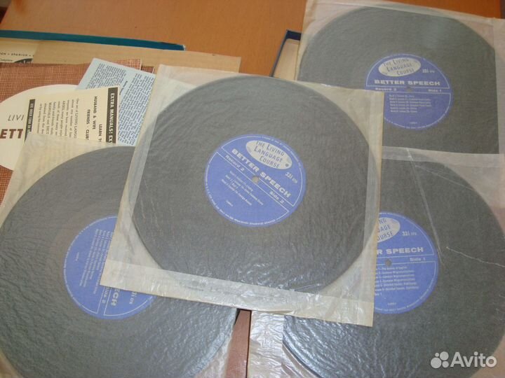 Набор из 4 пластинок.The Living Language. США 1957