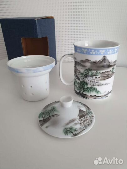 Чашка кружка заварочная с крышкой новая