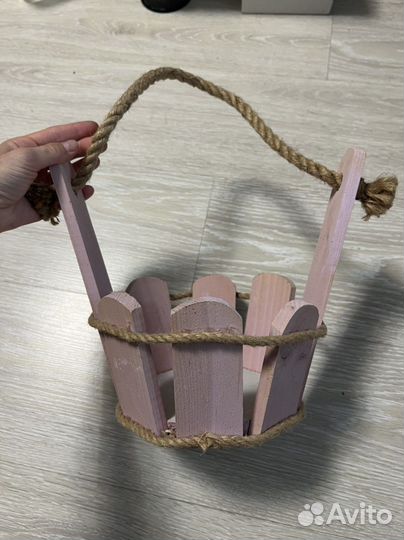 Деревянная корзина/подставка под цветы/ ваза