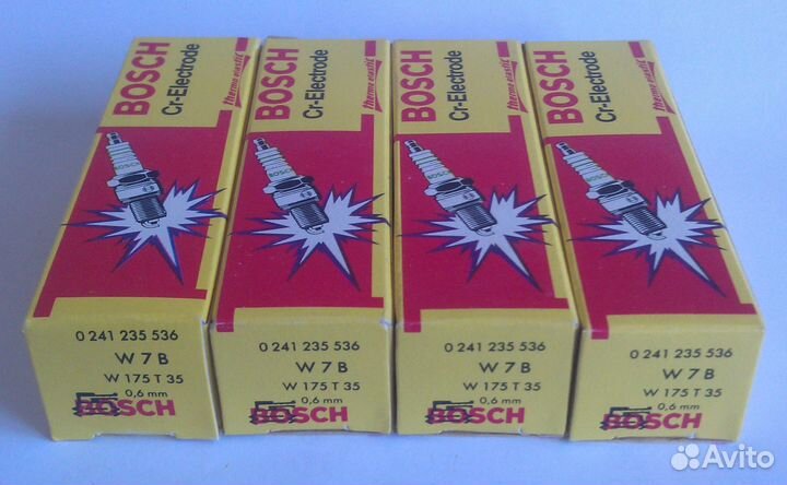 Свечи зажигания Bosch W7B Бразилия (а17в) 4шт.ориг