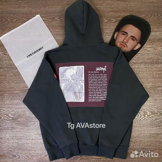 Худи Cav Empt серое темное new