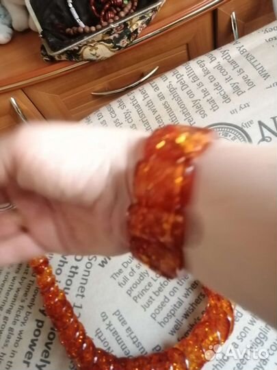 Янтарные бусы и браслет СССР