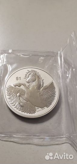 Монета Пегас 1 унция серебра