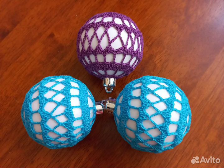 Елочные шары - крючком