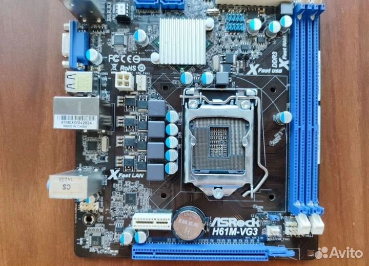 Плата Asrock H61M-VG3 (LGA 1155)