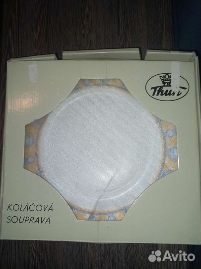 Тарелки десертные фарфоровые (6 шт) с блюдом