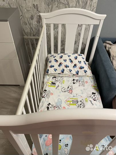 Детская кроватка с матрасом+подушка