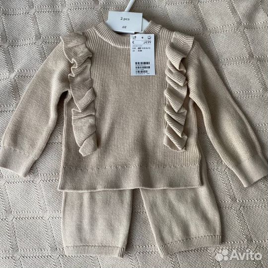 Костюм бежевый для девочки 68 h&m