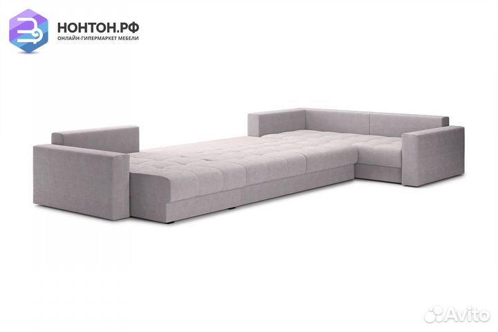 Диван п-образный тик-так Монарх бежевый